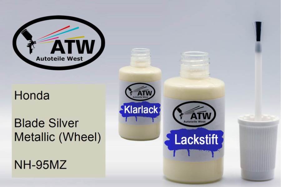 Honda, Blade Silver Metallic (Wheel), NH-95MZ: 20ml Lackstift + 20ml Klarlack - Set, von ATW Autoteile West.